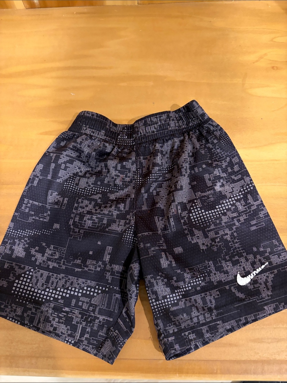 Nike Black and Gray Graphic Boys Athletic Shorts
